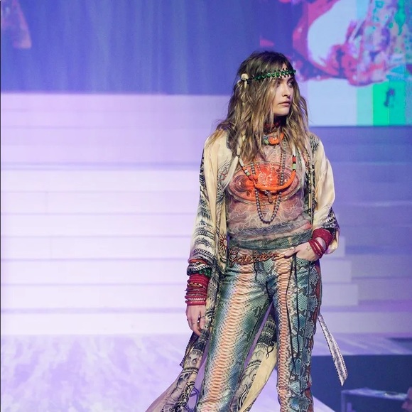 Jean Paul Gaultier Vintage Blue Orange Currency Money Runway Sleeveless Top - Picture 10 of 12